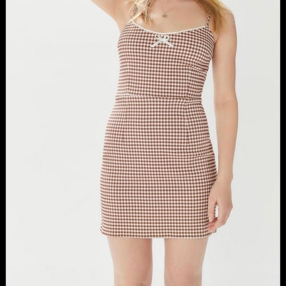 Urban Outfitters Brown Gingham Dress
